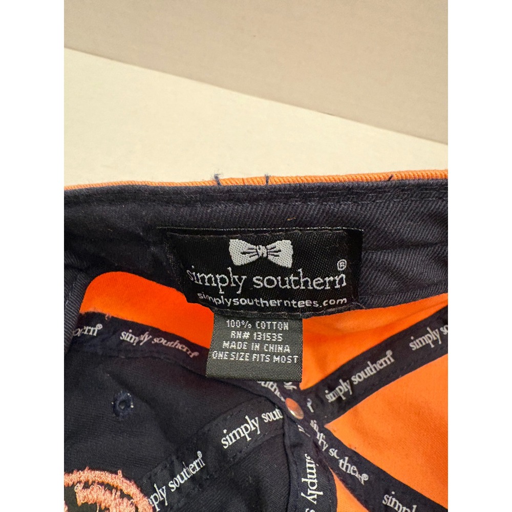 Simply Southern Black Orange Embroidered Logo Baseball Cap Hat One Size - Picture 5 of 5